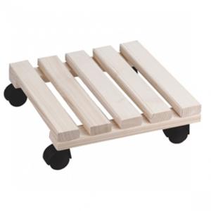 Planten trolley - vurenhout - 30 x 30 cm - tot 30 kg - multiroller - hondje