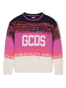 Gcds Kids pull en coton à logo intarsia - Rose