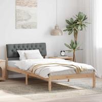 Bedframe Bruin en donkergrijs 100 x 200 cm Massief grenenhout