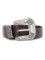 Golden Goose decorated-buckle leather belt - Marron