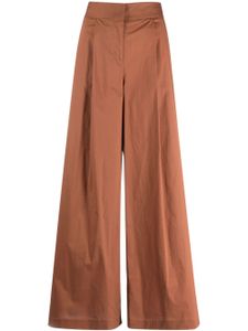 Federica Tosi pantalon évasé à taille mi-haute - Marron