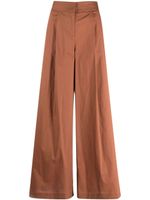 Federica Tosi pantalon évasé à taille mi-haute - Marron - thumbnail