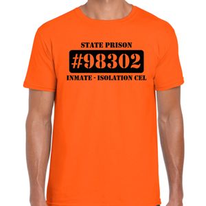 Boeven / gevangenen isolation cel verkleed shirt oranje heren