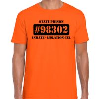 Boeven / gevangenen isolation cel verkleed shirt oranje heren