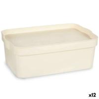 Opbergbak met Deksel Kipit Crème Plastic 6 L (12 Stuks)