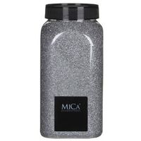 1x potje Mica decoratie zandkorrels zilver van 1 kilo   -