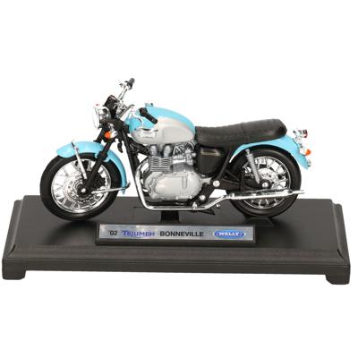 Model speelgoed motor Triumph Bonneville - blauw - schaal 1:18 - speelgoed motor