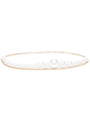 Rowen Rose ceinture en chaîne à ornements de perles artificielles - Blanc