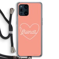 Friends heart: Oppo Find X3 Transparant Hoesje met koord