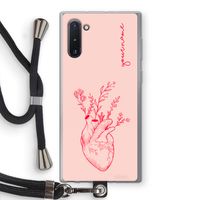 Blooming Heart: Samsung Galaxy Note 10 Transparant Hoesje met koord