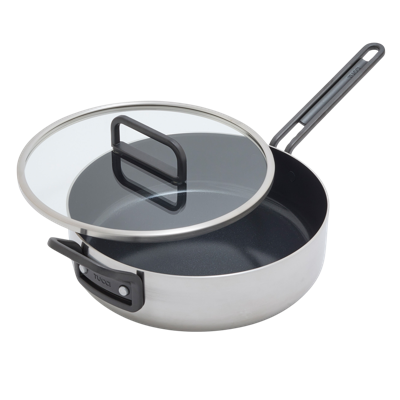 GreenPan™ Stanley Tucci™ Stainless Steel Ceramic Nonstick 4QT/26cm Sauté Pan with Lid