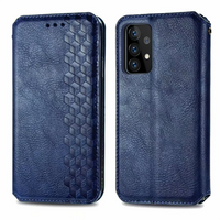 Samsung Galaxy A52 hoesje - Bookcase - Pasjeshouder - Portemonnee - Diamantpatroon - Kunstleer - Blauw