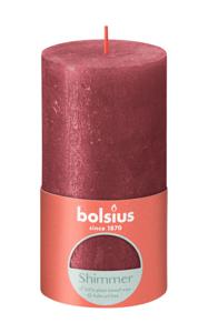 Bolsius Rustiek Stompkaars 130/68 Shimmer Rood