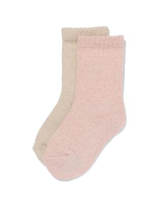 HEMA Kinder thermosokken rib - 2 paar beige (beige)