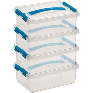 8x Opberg boxen/opbergdozen 4 liter 30 x 20 x 10 cm kunststof