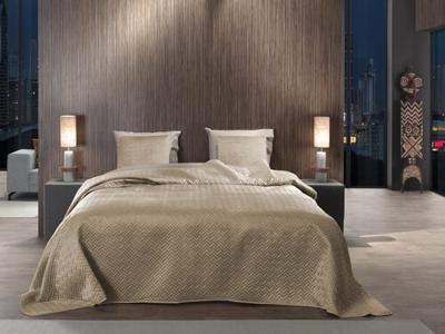 Heckett & Lane Yellow Audrey Bedsprei 270x260 Sand