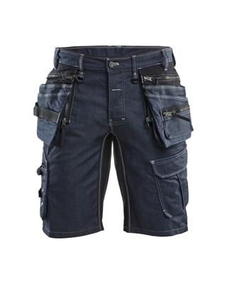 Blåkläder X1900 short denim stretch blauw/zwart maat 52
