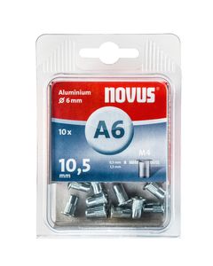 Novus Blindklinkmoer M4 X 10,5mm, Alu S | 10 stuks - 045-0041 045-0041