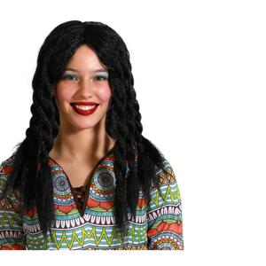 Verkleedpruik voor dames - zwart - Hippie/Rasta - Carnaval - lang haar - met dreadlocks