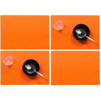 Wicotex luxe Placemats Plain - Set van 6x stuks - oranje - 43 x 30 cm - Met anti slip laag - Teflon