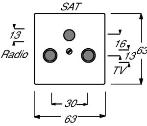 Busch-Jaeger 2CKA001724A2774 Aansluitdoos voor satellietschotel Afdekking Verkeerswit, Wit