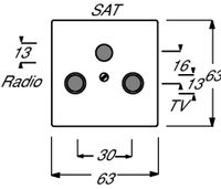 Busch-Jaeger 2CKA001724A2774 Aansluitdoos voor satellietschotel Afdekking Verkeerswit, Wit - thumbnail