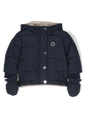 TRUSSARDI JUNIOR doudoune à logo imprimé - Bleu