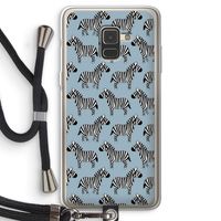 Zebra: Samsung Galaxy A8 (2018) Transparant Hoesje met koord