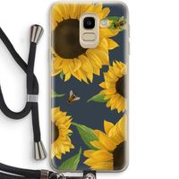 Sunflower and bees: Samsung Galaxy J6 (2018) Transparant Hoesje met koord