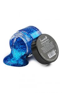 Blauwe glittergel voor huid & haar