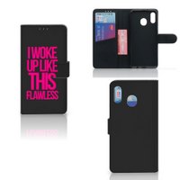 Samsung Galaxy M20 Hoesje met naam Woke Up - Origineel Cadeau Zelf Maken - thumbnail