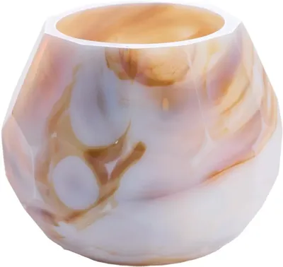 Light & Living theelichthouder glas eliza 10x9cm wit
