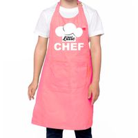Little chef Keukenschort kinderen/ kinder schort roze voor jongens en meisjes - thumbnail
