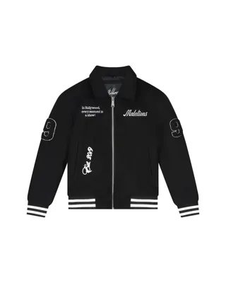 Malelions Famous Varsity Kids Jacket Zwart - Maat 164 - Kleur: Zwart | Soccerfanshop