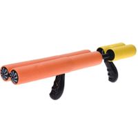 1x Oranje waterpistool/waterpistolen van foam 40 cm met handvat en dubbele spuit