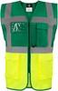 Korntex KX810 CO² Neutral Multifunctional Executive Safety Vest Hamburg - Paramedic Green/Yellow - 5XL