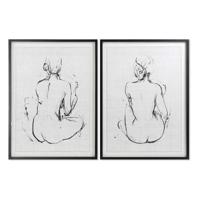 Schilderij DKD Home Decor 70 x 2,5 x 90 cm Vrouw Modern (2 Stuks)