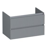 Brauer Joy Wavy - Onderkast - 80 cm - met 2 Softclose Lades Greeploos en 1 Sifon Uitsparing - Mat Grijs