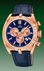 Horlogeband Jaguar J859-2 Leder Blauw 27mm