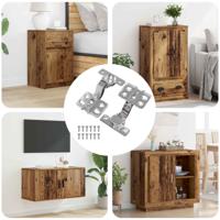 VidaXL Scharnier 2 pcs nikkel 85 x 52,5 x 9,5 mm ijzer