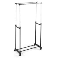 Jasstandaard met Wielen Kipit Zwart Roestvrij staal Plastic 80 x 43 x 160 cm