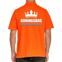 Koningsdag poloshirt met kroon oranje voor heren