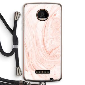 Peach bath: Motorola Moto Z Force Transparant Hoesje met koord