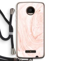Peach bath: Motorola Moto Z Force Transparant Hoesje met koord