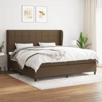 Boxspring met matras stof donkerbruin 200x200 cm