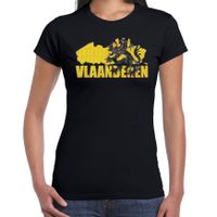 Shirt met tekst Silhouet van Vlaanderen zwart dames 2XL  - - thumbnail