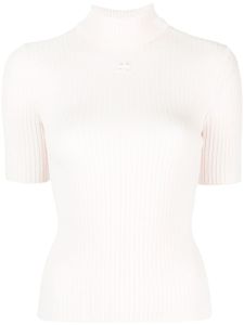 Courrèges pull Reedition en maille nervurée - Rose