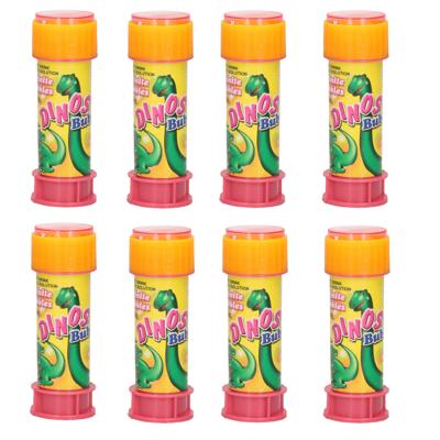 Dinosaurus bellenblaas flesjes - 8x - met bal spelletje in dop - 60 ml