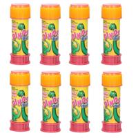 Dinosaurus bellenblaas flesjes - 8x - met bal spelletje in dop - 60 ml