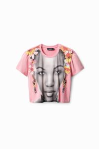 Arty T-shirt met kralen - RED - XS